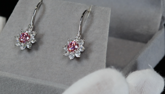 Silver Snowflake Diamond Earrings