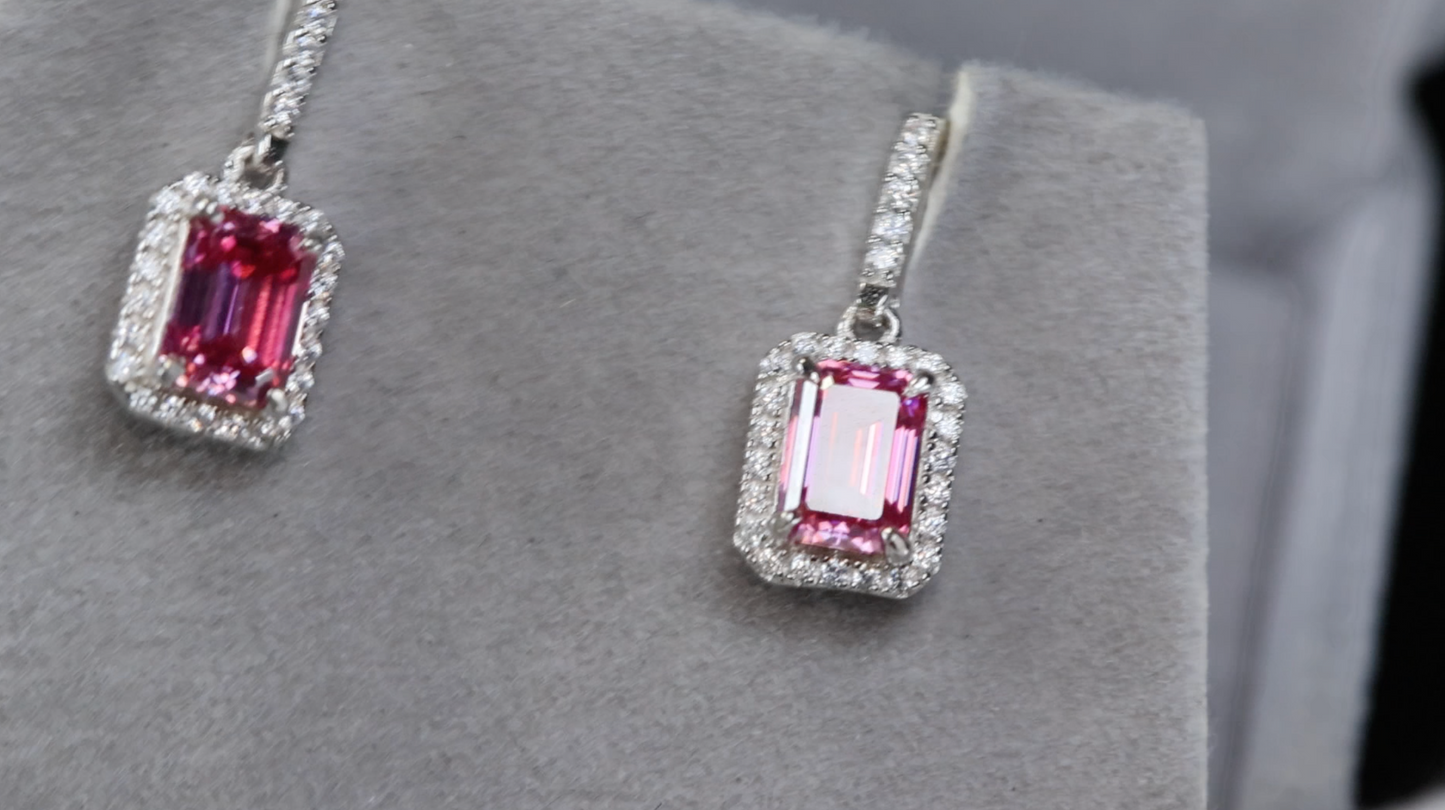 Pink Lab Diamond Earrings