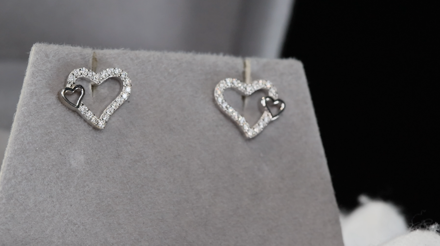 Moissanite Heart Diamond Earrings