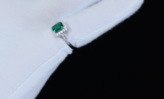 Lab Grown Colombian Emerald Ring