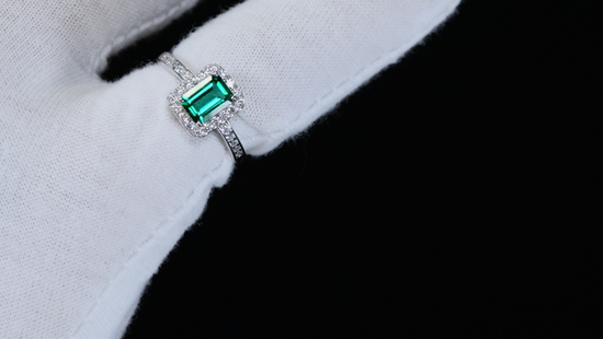 Green Lab Grown Diamond Ring