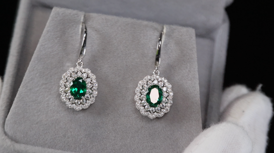 Green Lab Grown Diamond Earrings