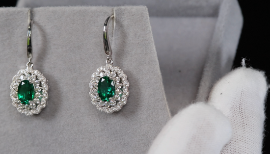 Green Lab Diamond Earrings