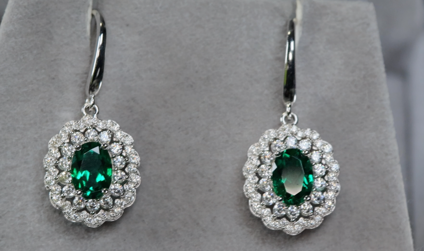 Colombian Green Emerald Earrings