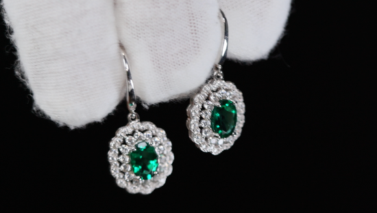 Colombian Green Emerald Earrings