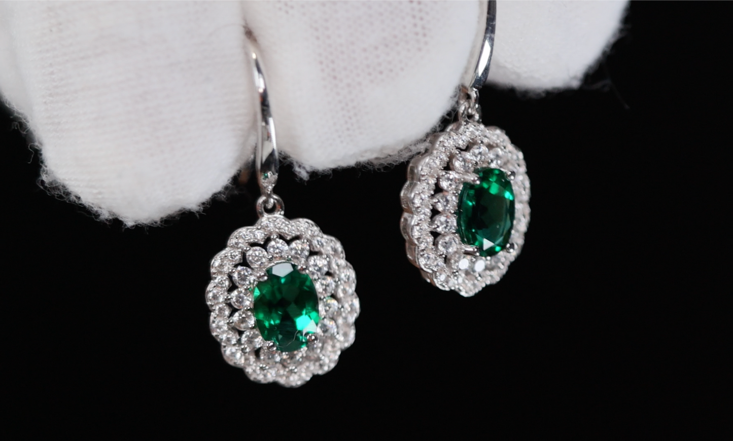 Colombian Green Emerald Earrings