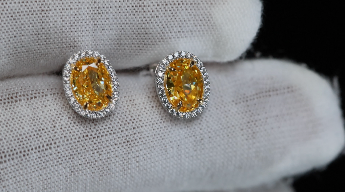 Yellow Lab Grown Diamond Ear Studs