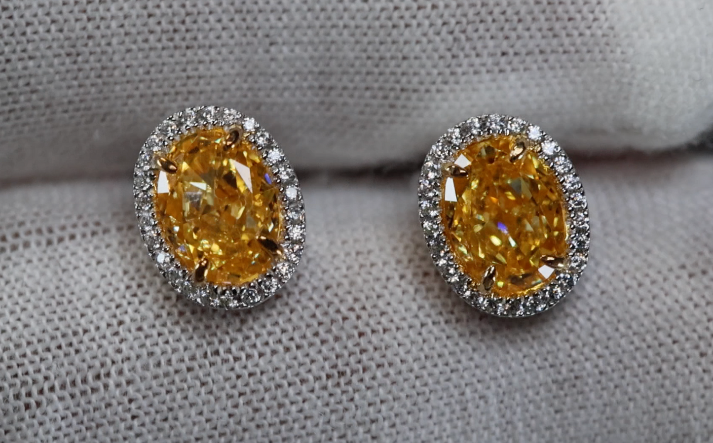 Yellow Diamond Ear Studs