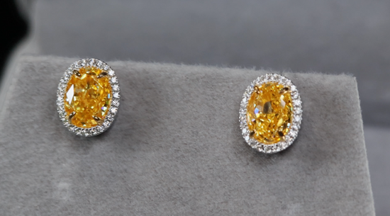 Yellow Diamond Ear Studs