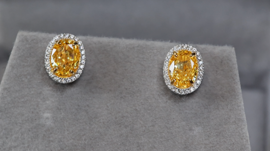 Yellow Diamond Ear Studs