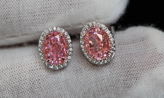 Pink Lab Grown Diamond Ear Studs