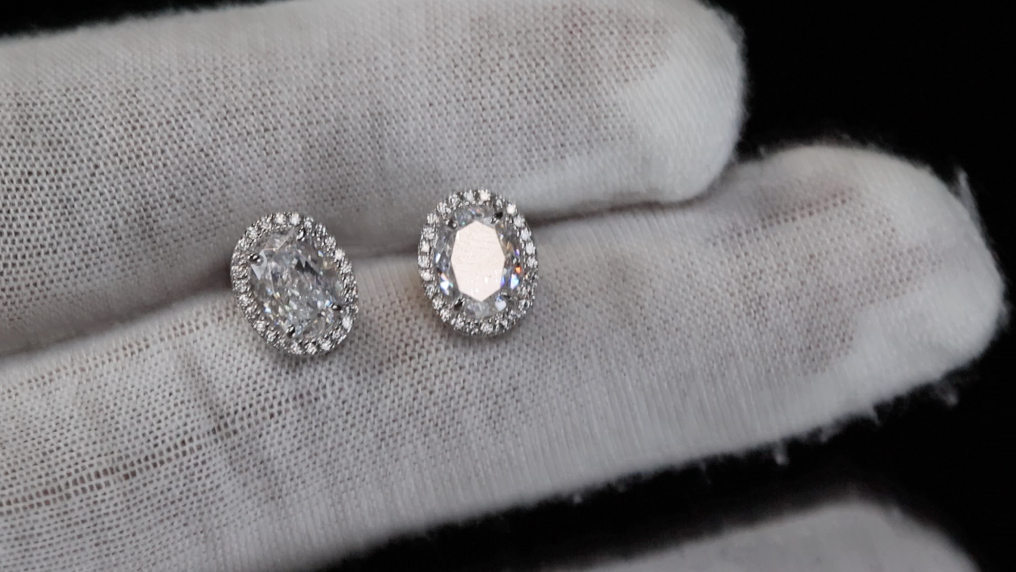 Oval Lab Grown Diamond Ear Studs