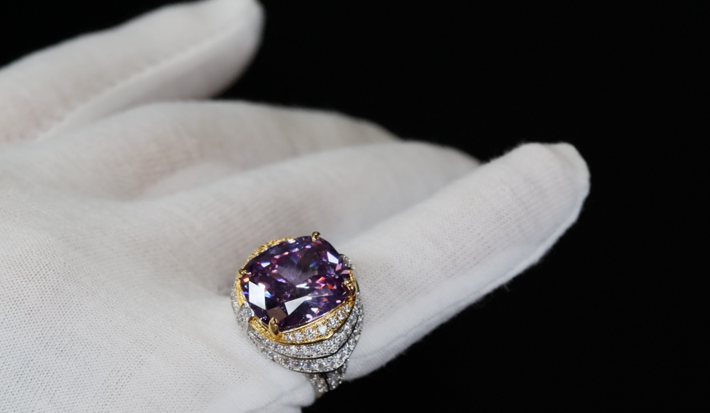 Purple Lab Grown Diamond Ring