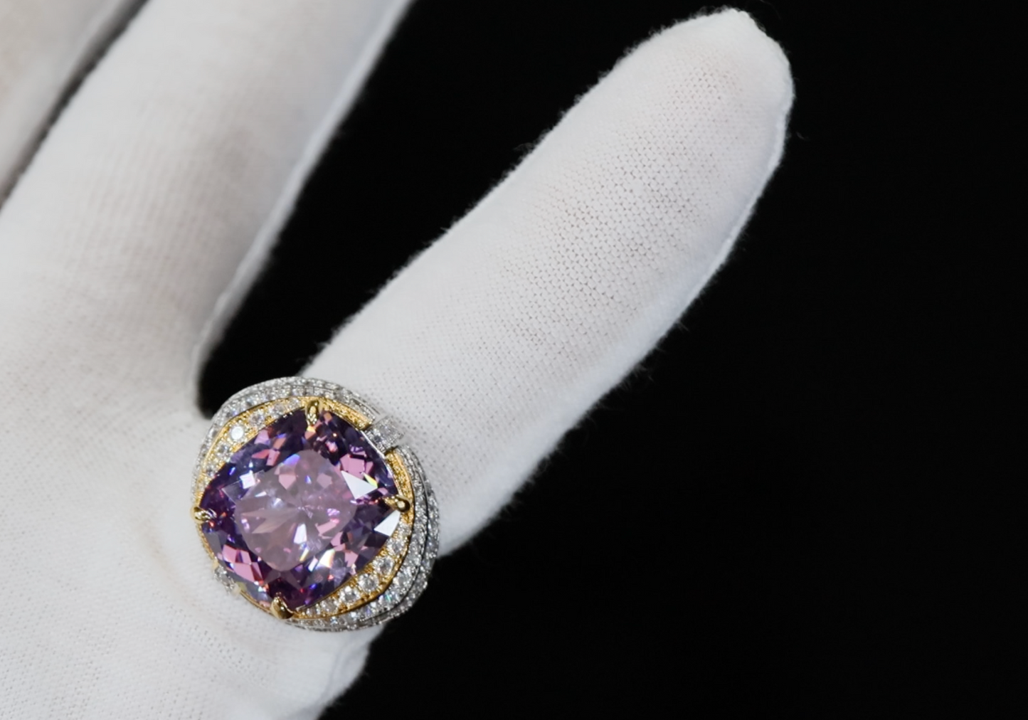 Purple Lab Grown Diamond Ring