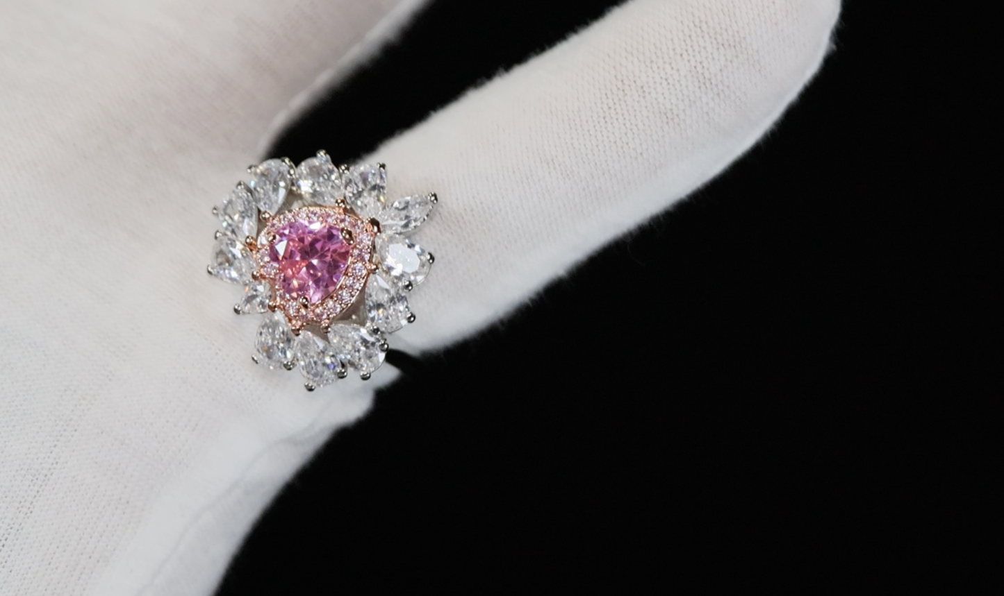 Pink Diamond Heart Ring