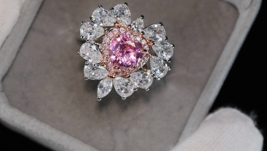 Pink Diamond Heart Ring