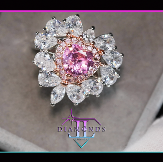 Pink Diamond Heart Ring