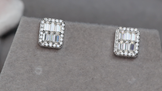 Mens Moissanite Ear Studs