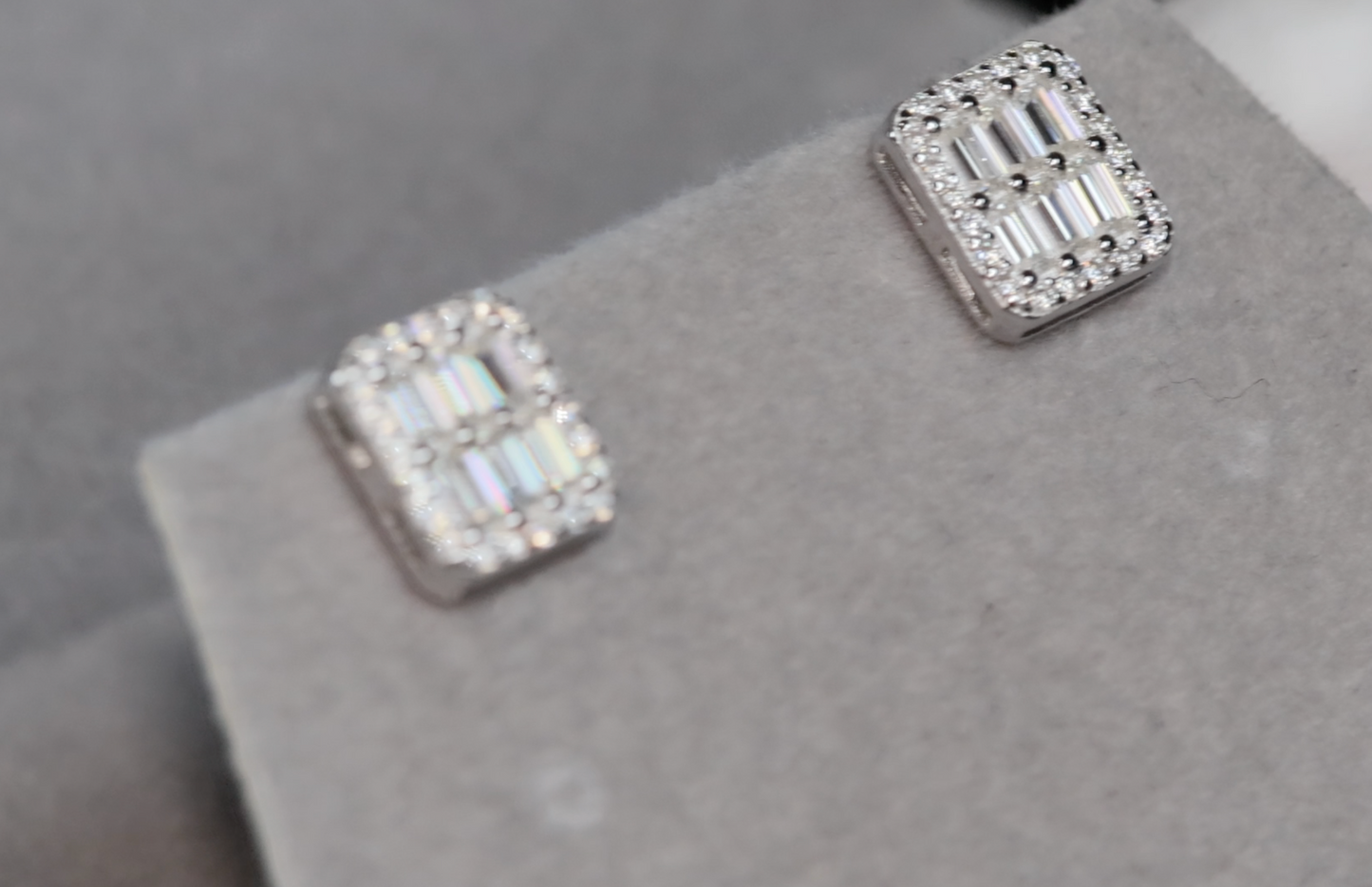 Moissanite Iced Out Ear Studs