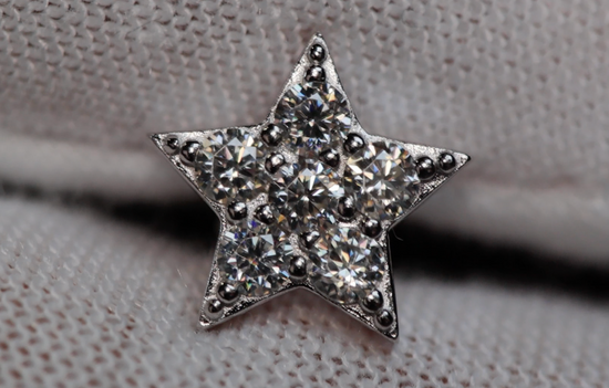 Moissanite Diamond Star Ear Studs