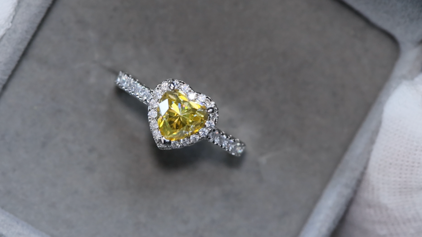 Yellow Moissanite Diamond Ring