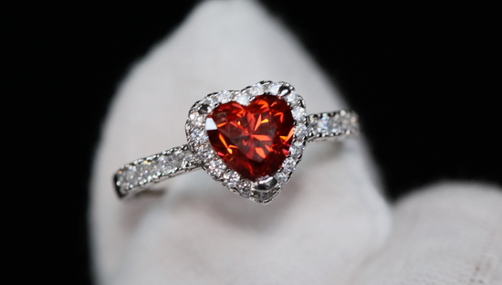 Red Diamond Heart Ring