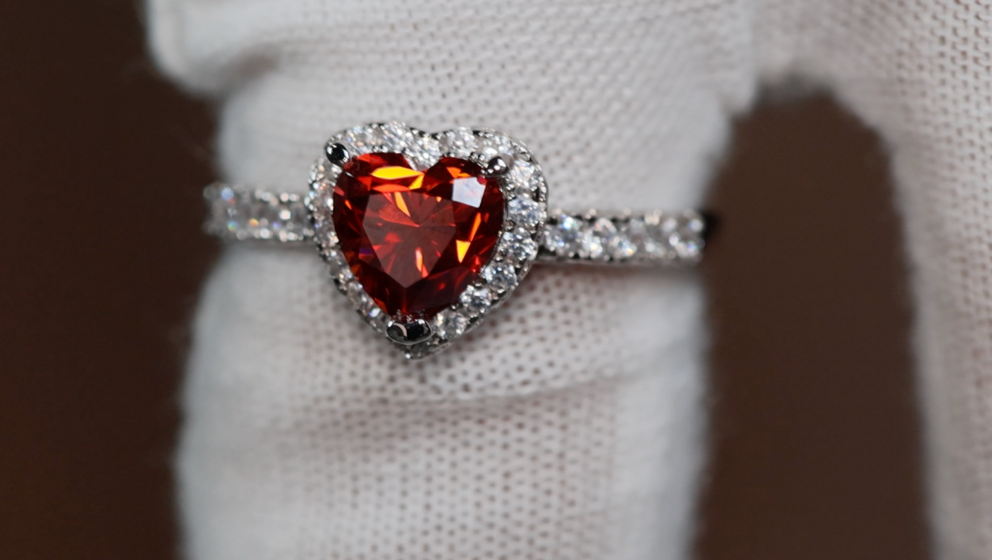 Red Moissanite Ring