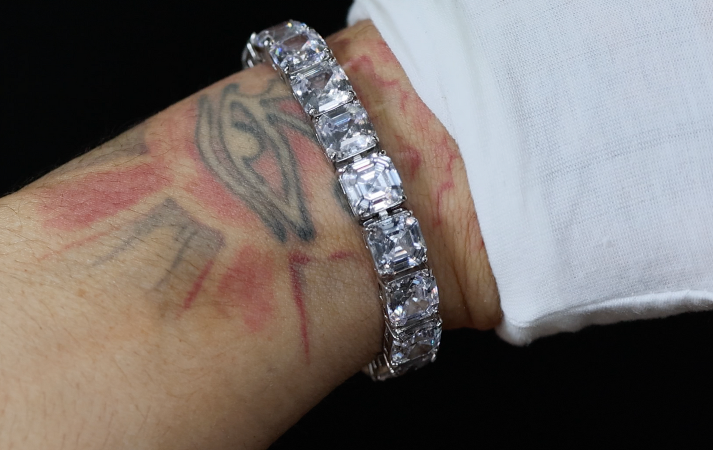 Asscher Diamond Tennis Bracelet