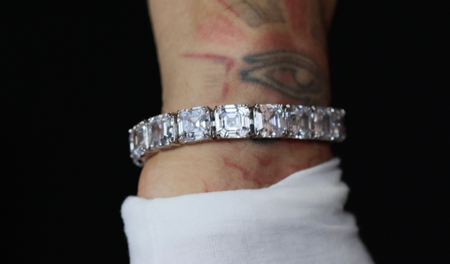 Asscher Diamond Tennis Bracelet