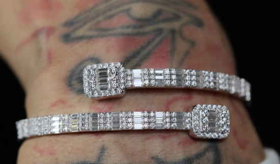 Womens Moissanite Baguette Diamond Bracelet