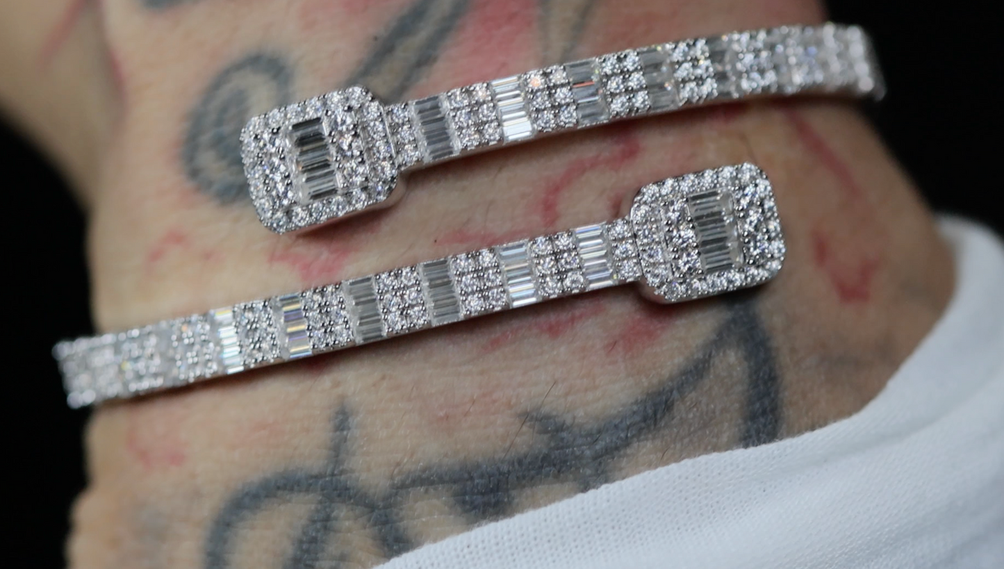 Moissanite Baguette Diamond Bangle