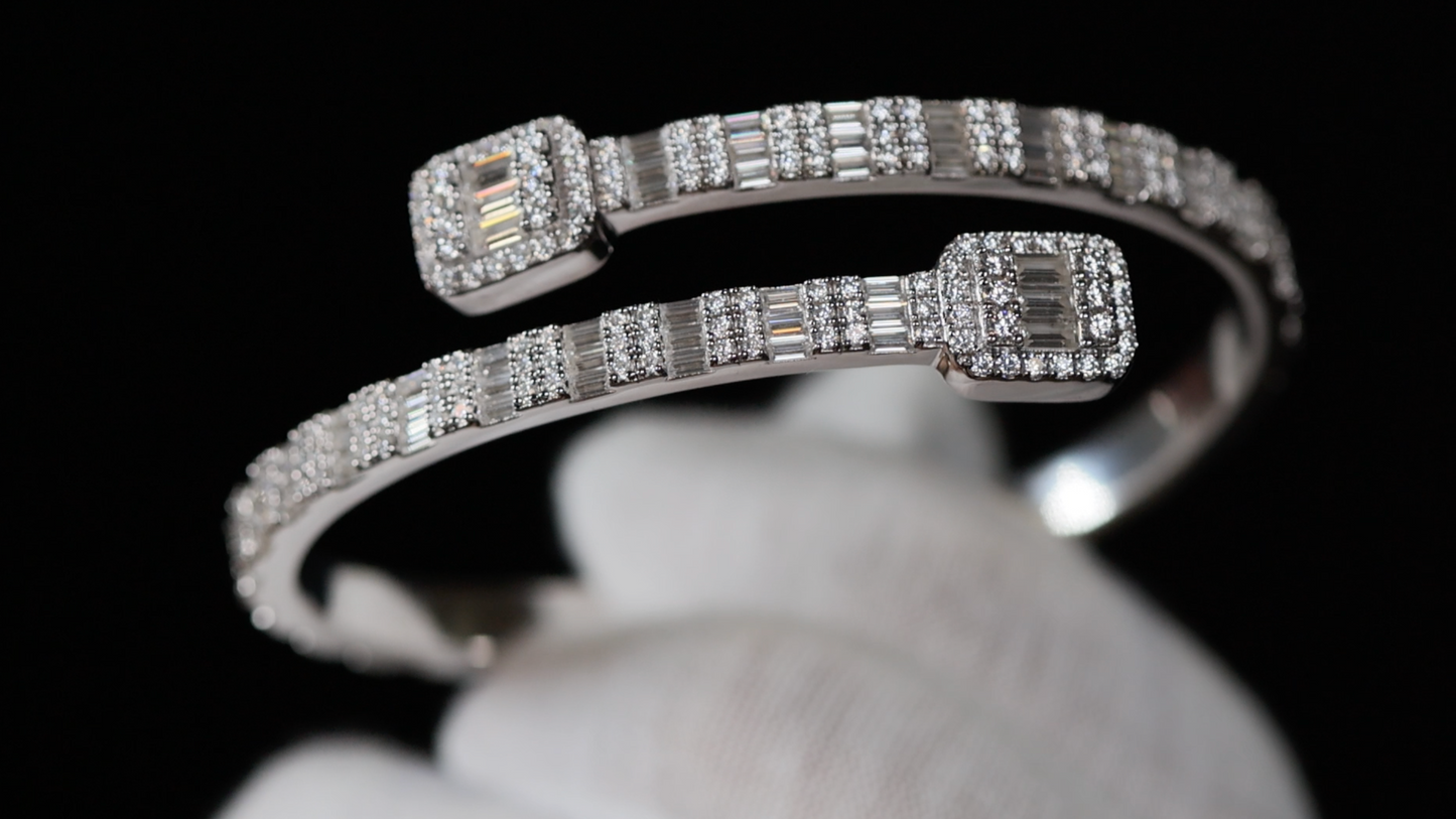 Moissanite Baguette Bangle