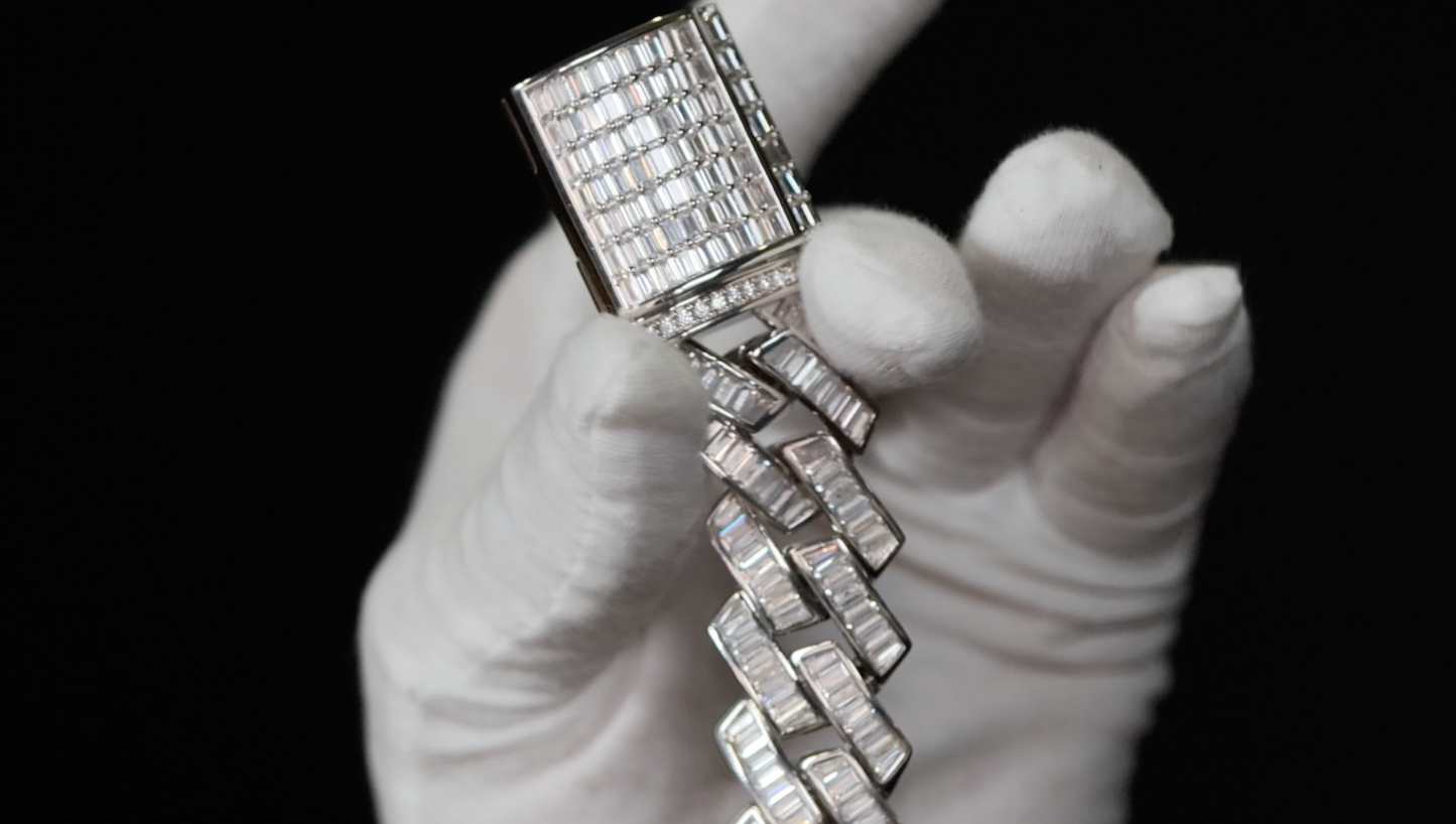 Mens Baguette Diamond Bracelet