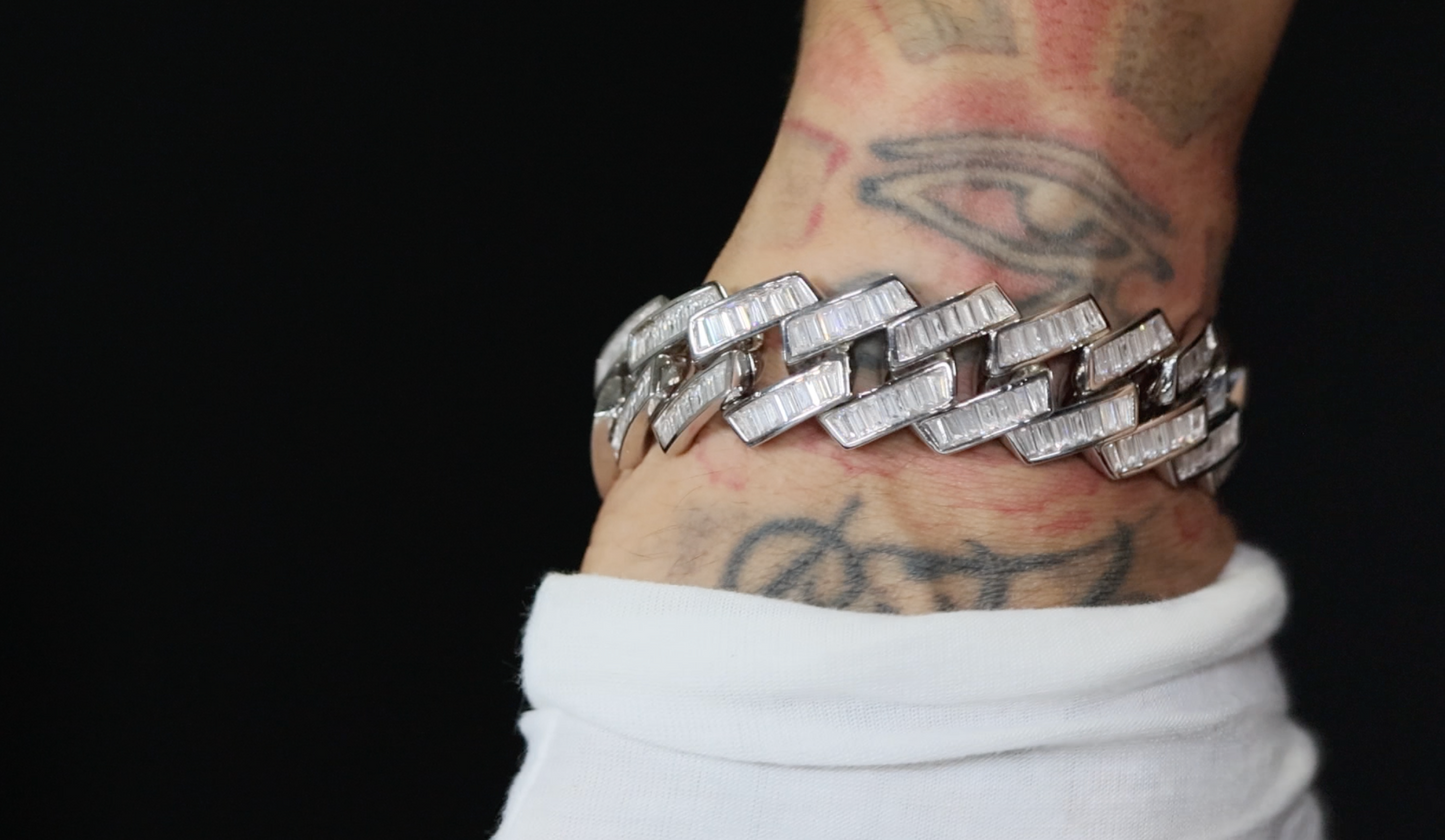 Mens Iced Out Moissanite Bracelet