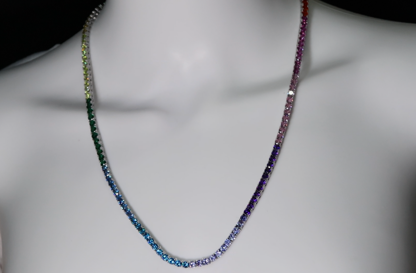 Rainbow Tennis Necklace