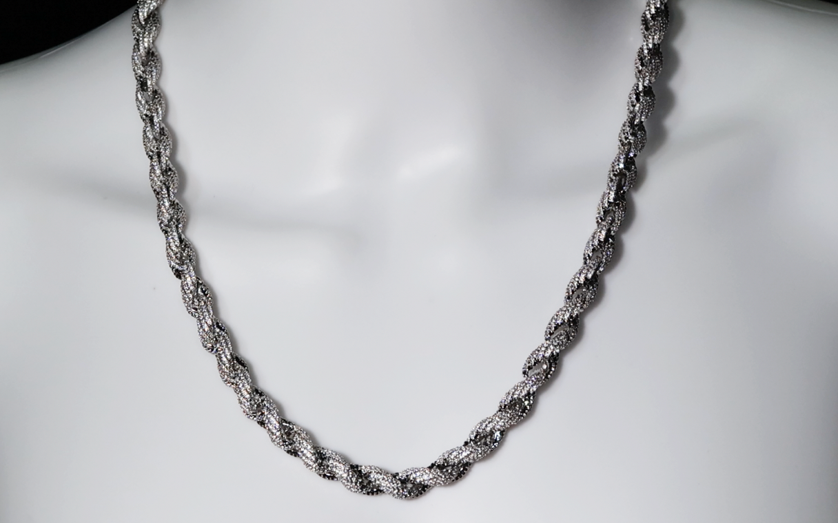 mens diamond rope necklace