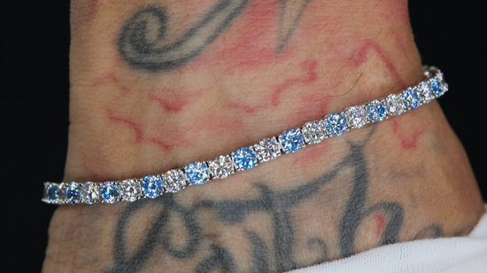 Blue Moissanite Diamond Bracelet