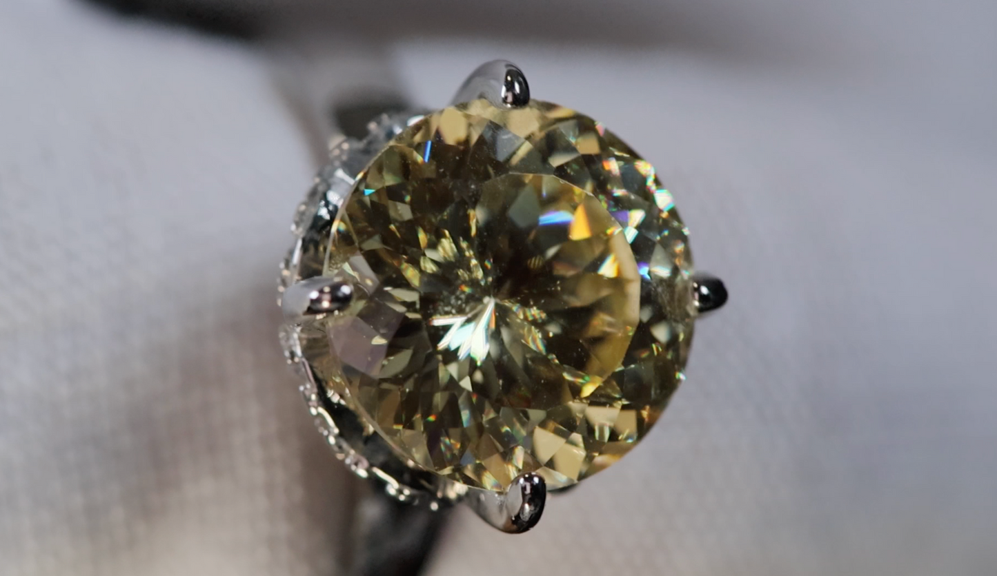 Womens Big Yellow Diamond Ring | Yellow Diamond Engagement Ring