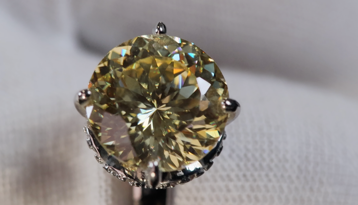 Womens Big Yellow Diamond Ring | Yellow Diamond Engagement Ring