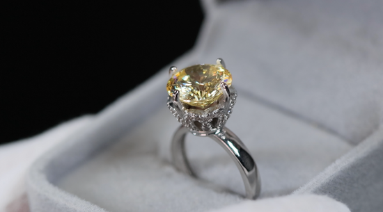 Womens Big Yellow Diamond Ring | Yellow Diamond Engagement Ring