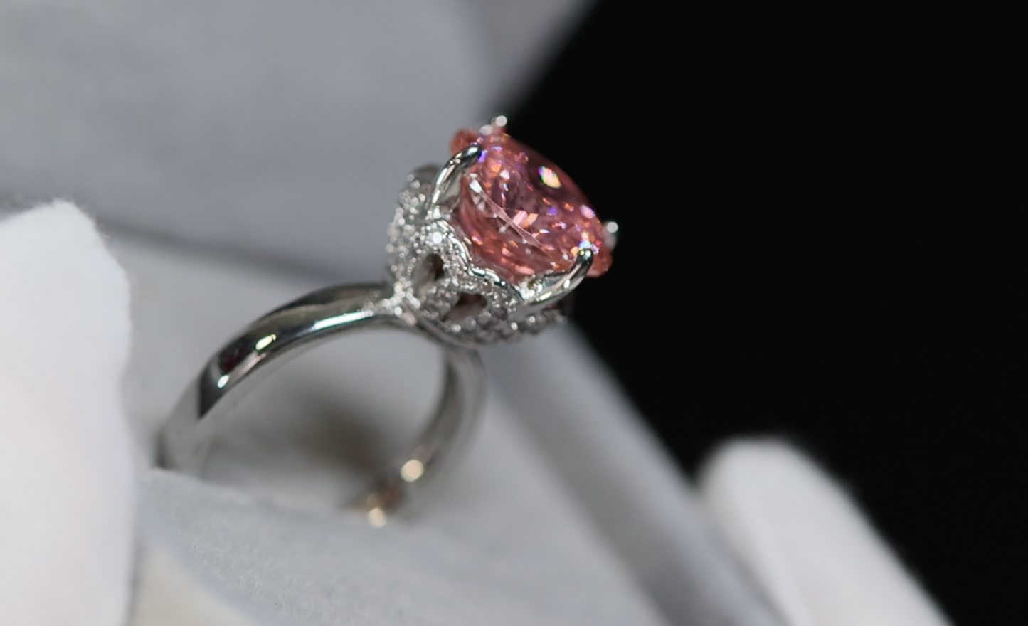 Big Pink Diamond Ring | Pink Diamond Engagement Ring