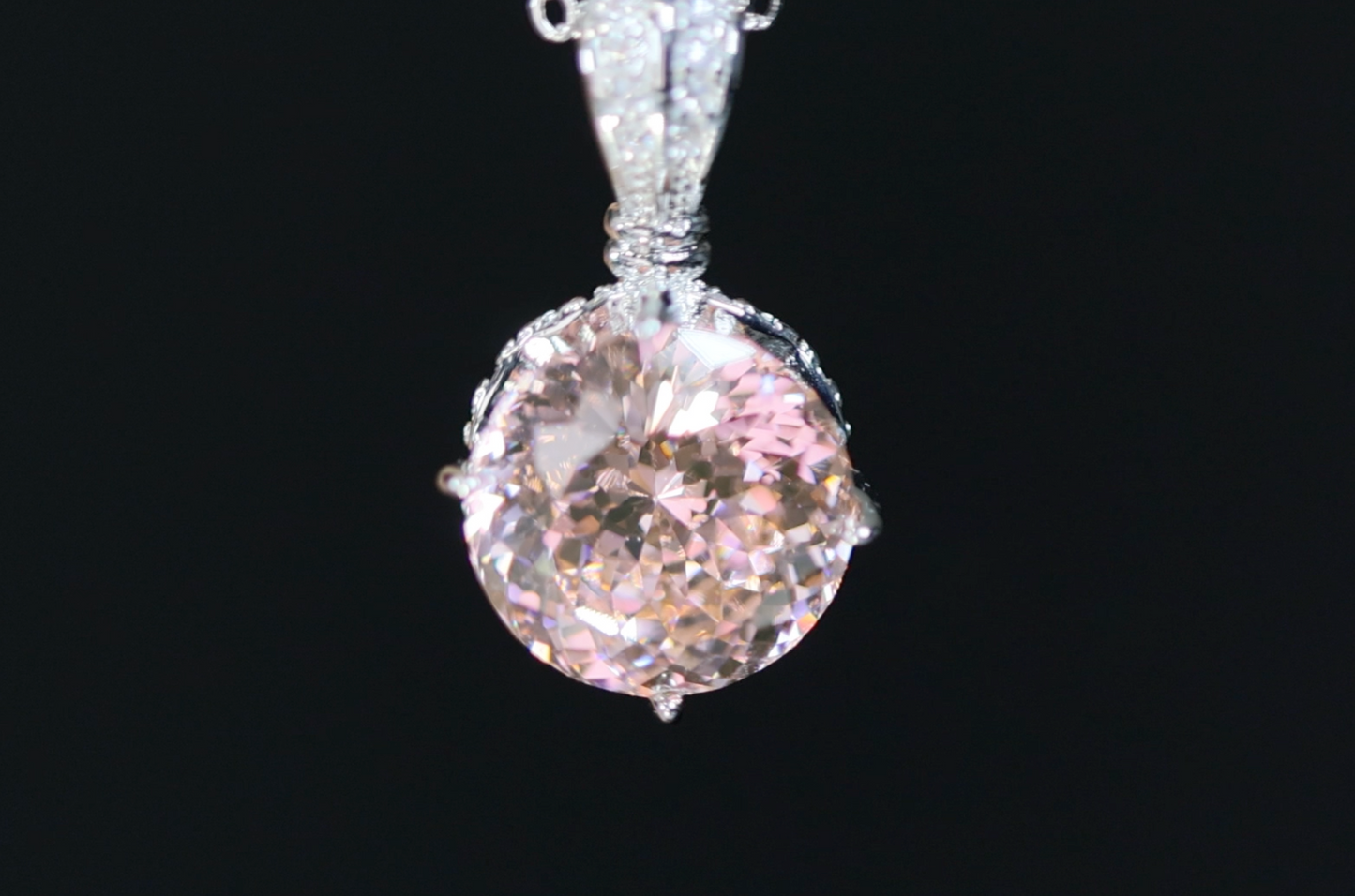 Pink Diamond Pendant | Pink Diamond Necklace | Pink Champagne Diamond Pendant