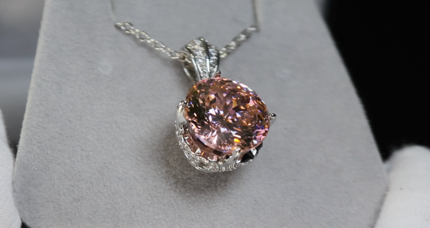 Pink Diamond Pendant | Pink Diamond Necklace | Pink Champagne Diamond Pendant