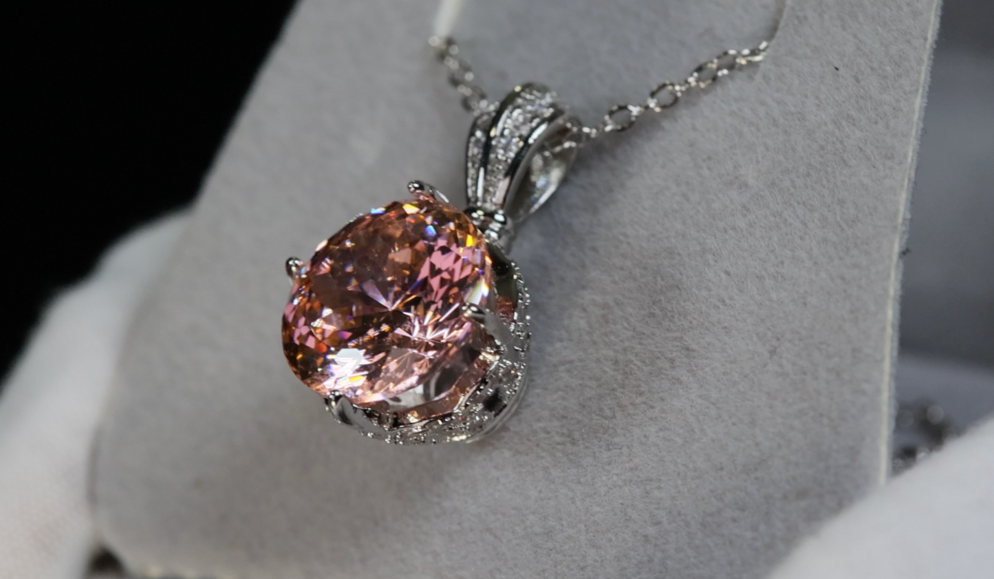 Pink Diamond Pendant | Pink Diamond Necklace | Pink Champagne Diamond Pendant