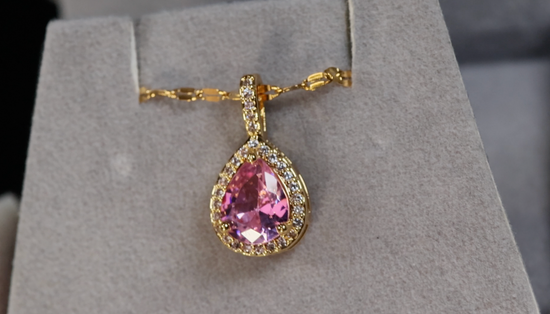 Pink Diamond Pendant | Pink Pear Cut Diamond Pendant