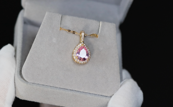 Pink Diamond Pendant | Pink Pear Cut Diamond Pendant