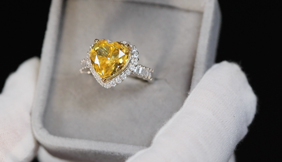 Yellow Diamond Heart Ring | Womens Yellow Diamond Ring