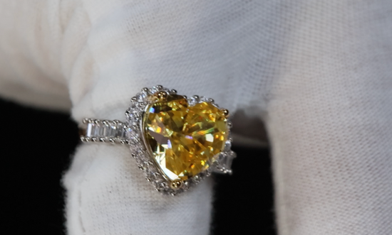 Yellow Diamond Heart Ring | Womens Yellow Diamond Ring