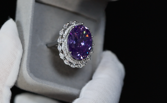 Purple Diamond Ring | Big Purple Diamond Ring | Purple Oval Diamond Ring