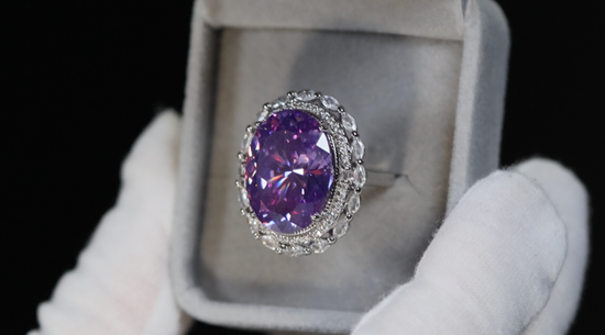 Purple Diamond Ring | Big Purple Diamond Ring | Purple Oval Diamond Ring